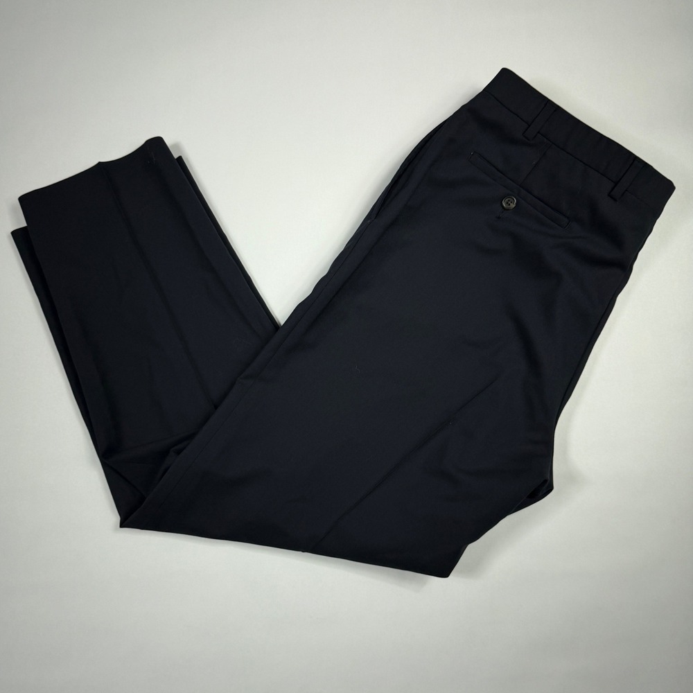 Lauren Ralph Lauren Total Comfort Men Dress Pants 36x30 (32) Navy Blue 100% Wool